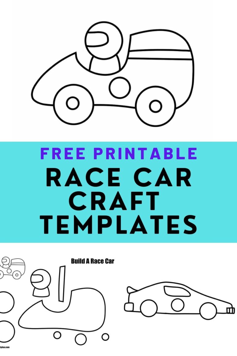 Race Car Template Fun Paper Kids Craft 