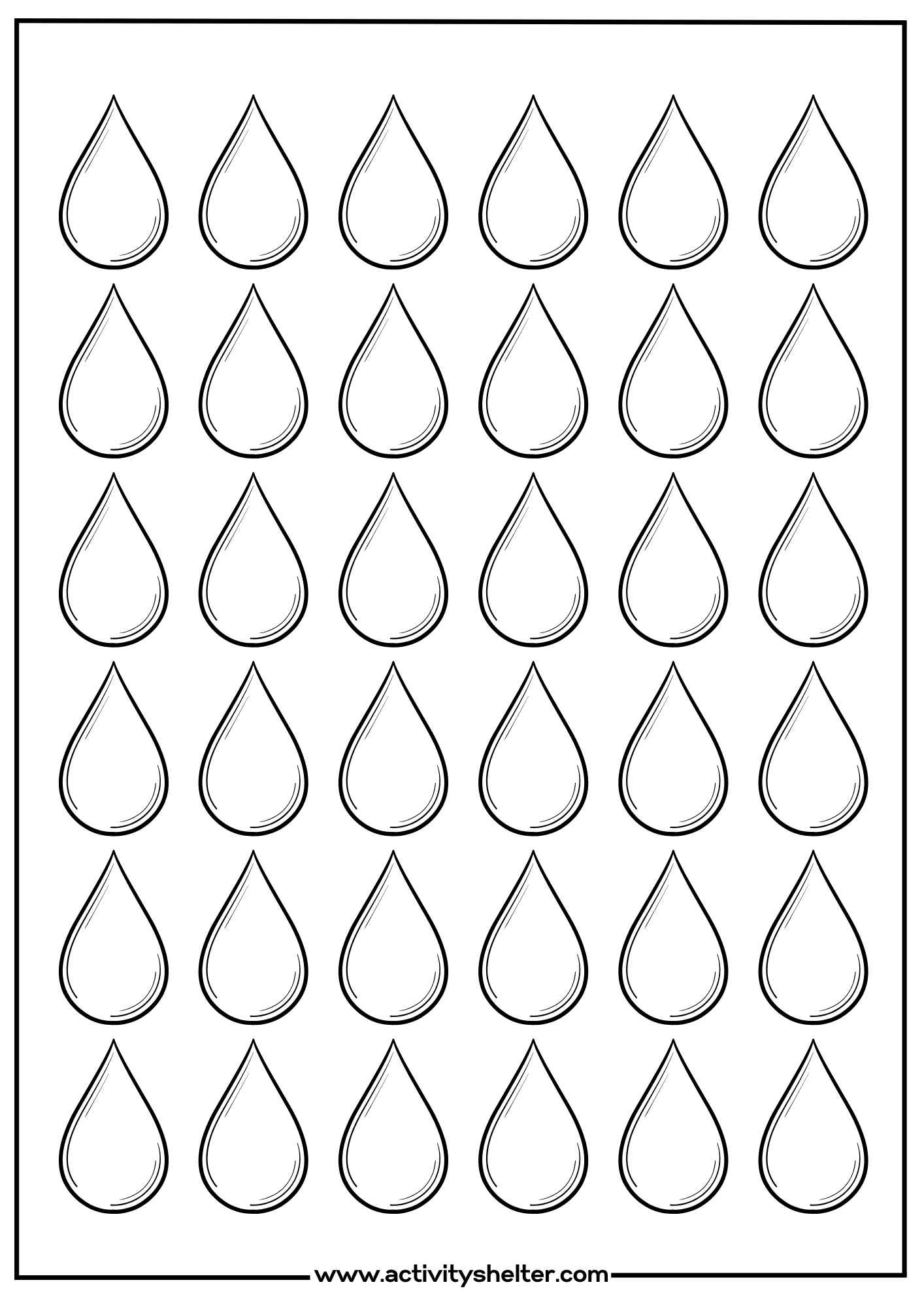 Raindrop Template Printable Activity Shelter Worksheets Library