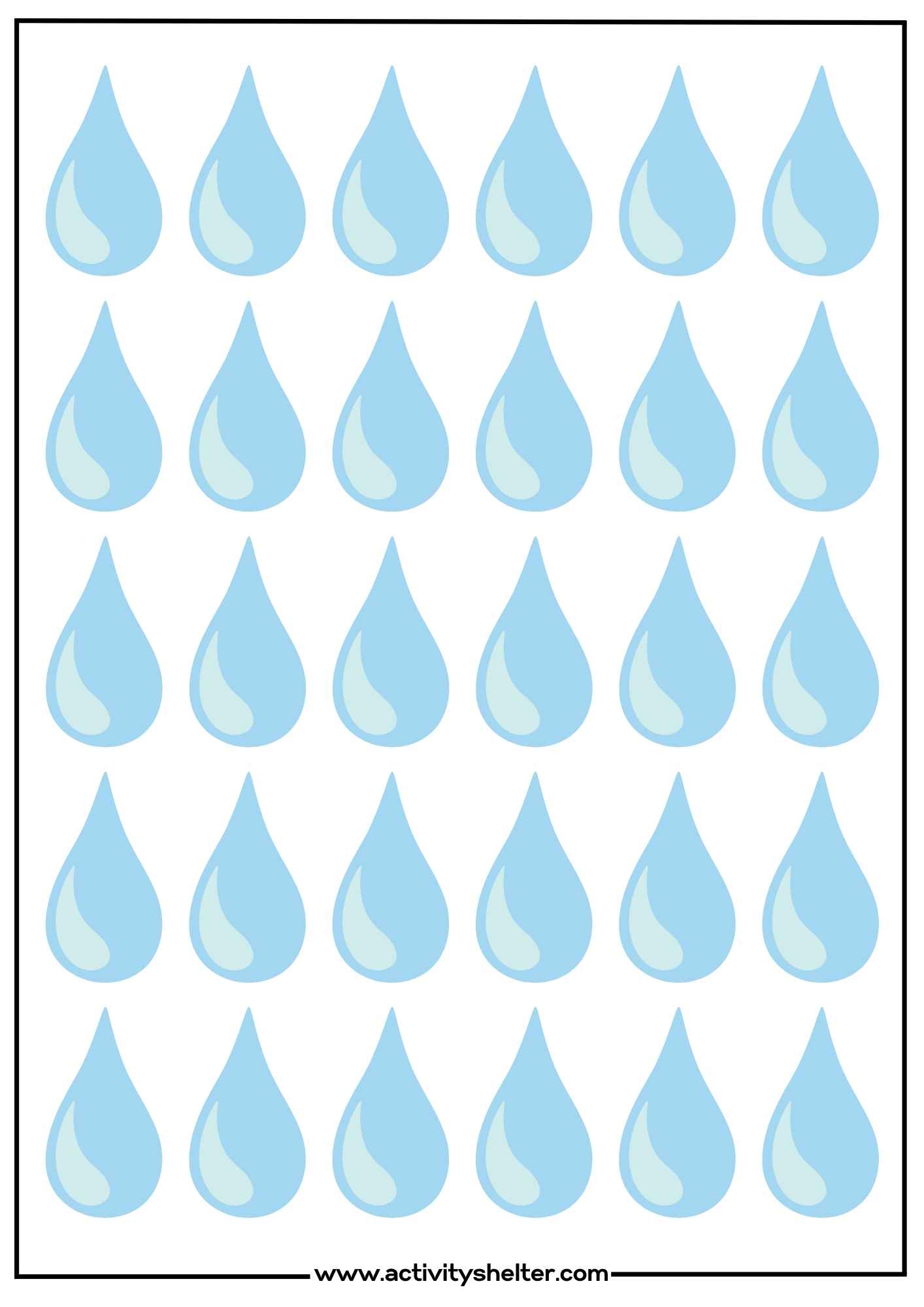 Raindrop Template Printable Activity Shelter