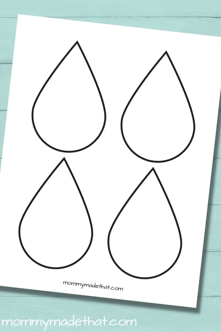 Raindrop Templates Free Printables Of Different Sizes 