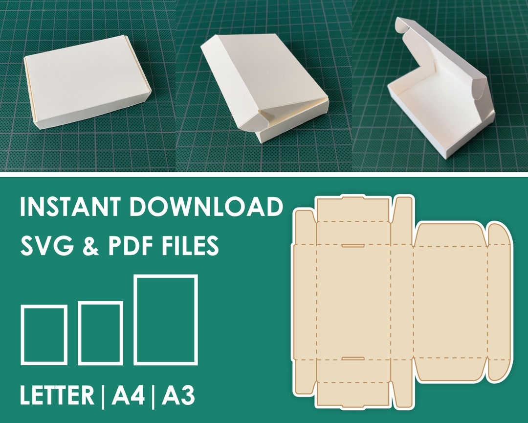 Rectangular Packaging Box Template SVG PDF 8 5x11 A4 A3 Sheet Instant Download Etsy