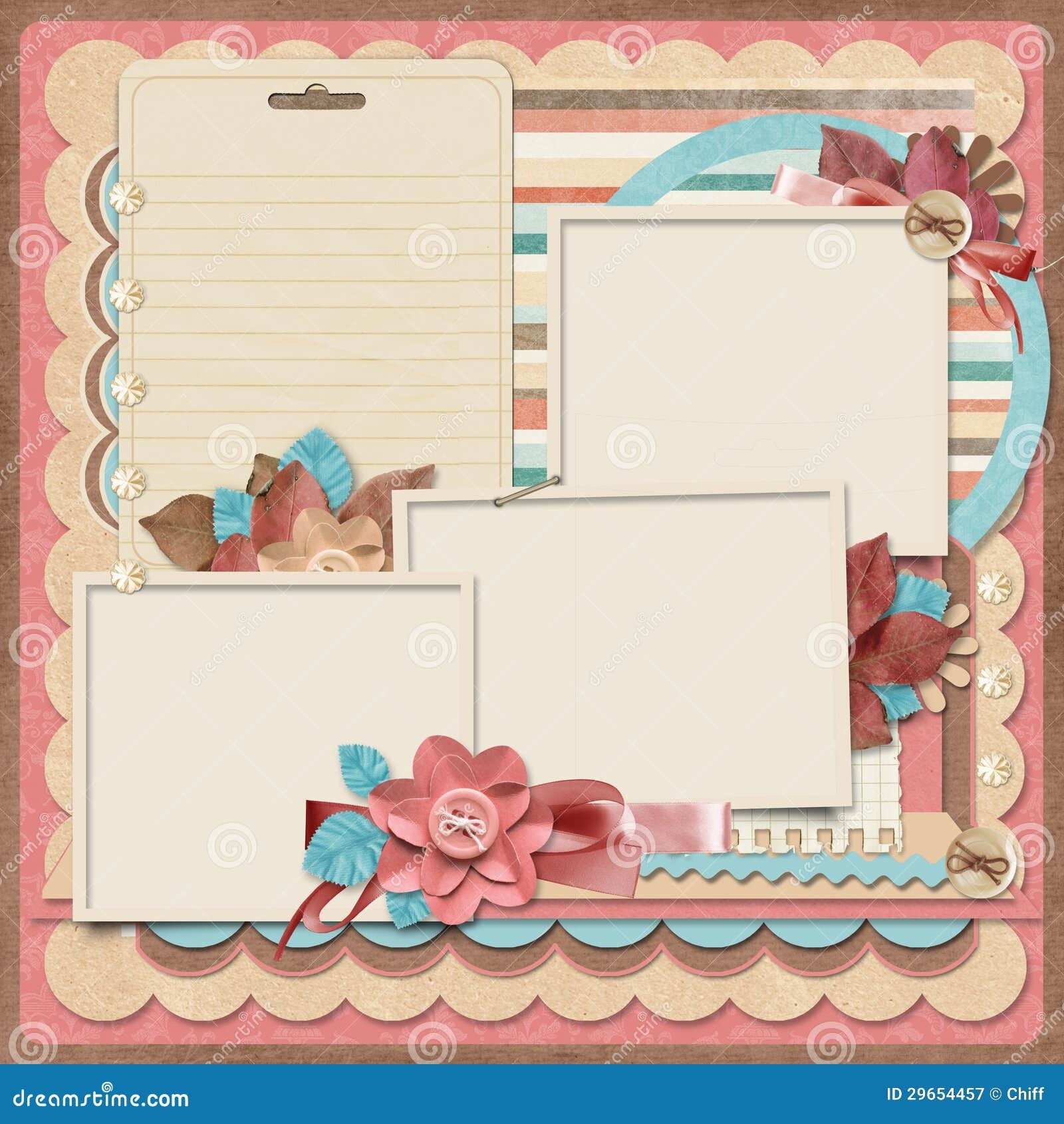 Retro Family Album 365 Project Scrapbooking Templates Stock 