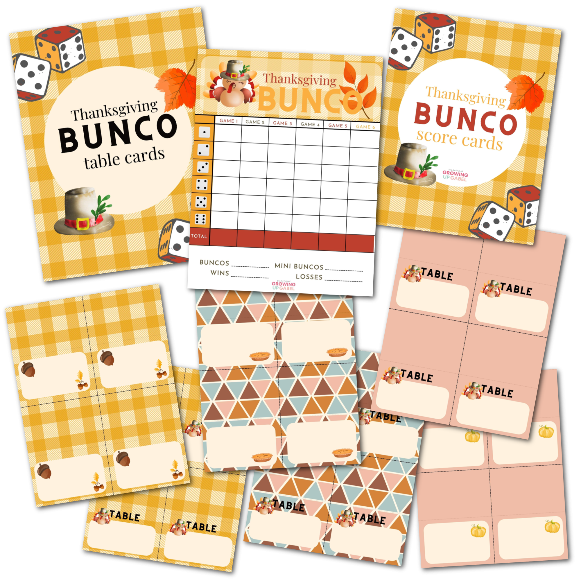Free Printable Fall Bunco Score Sheets