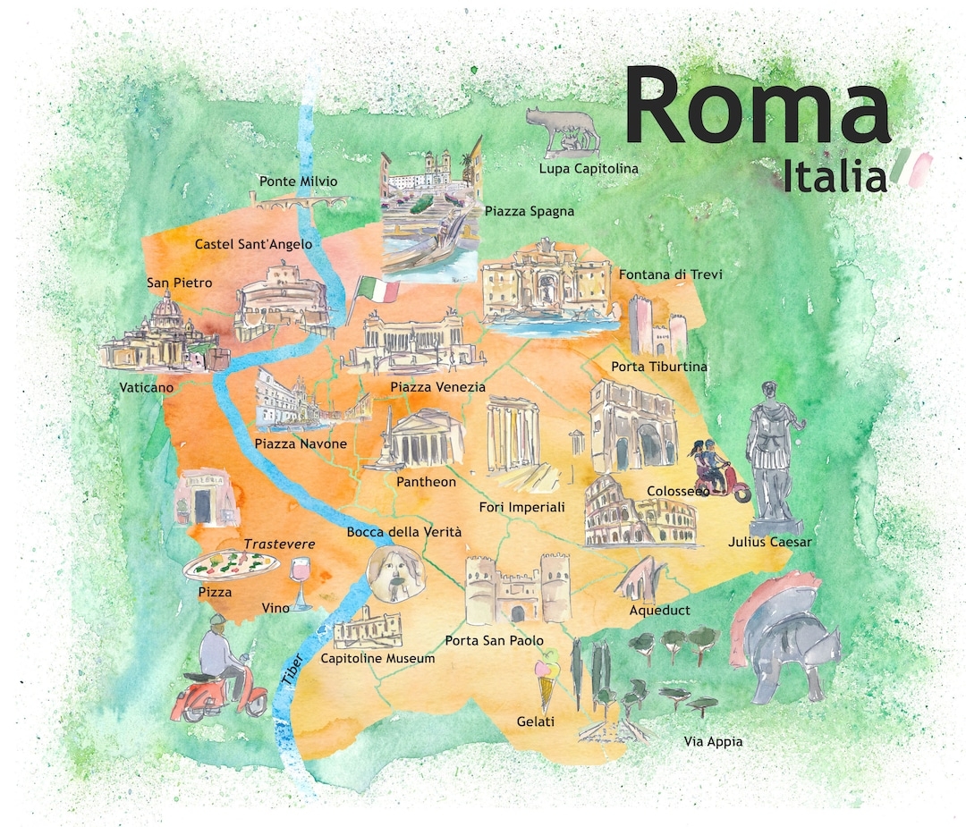 Printable Map Of Rome Italy Attractions