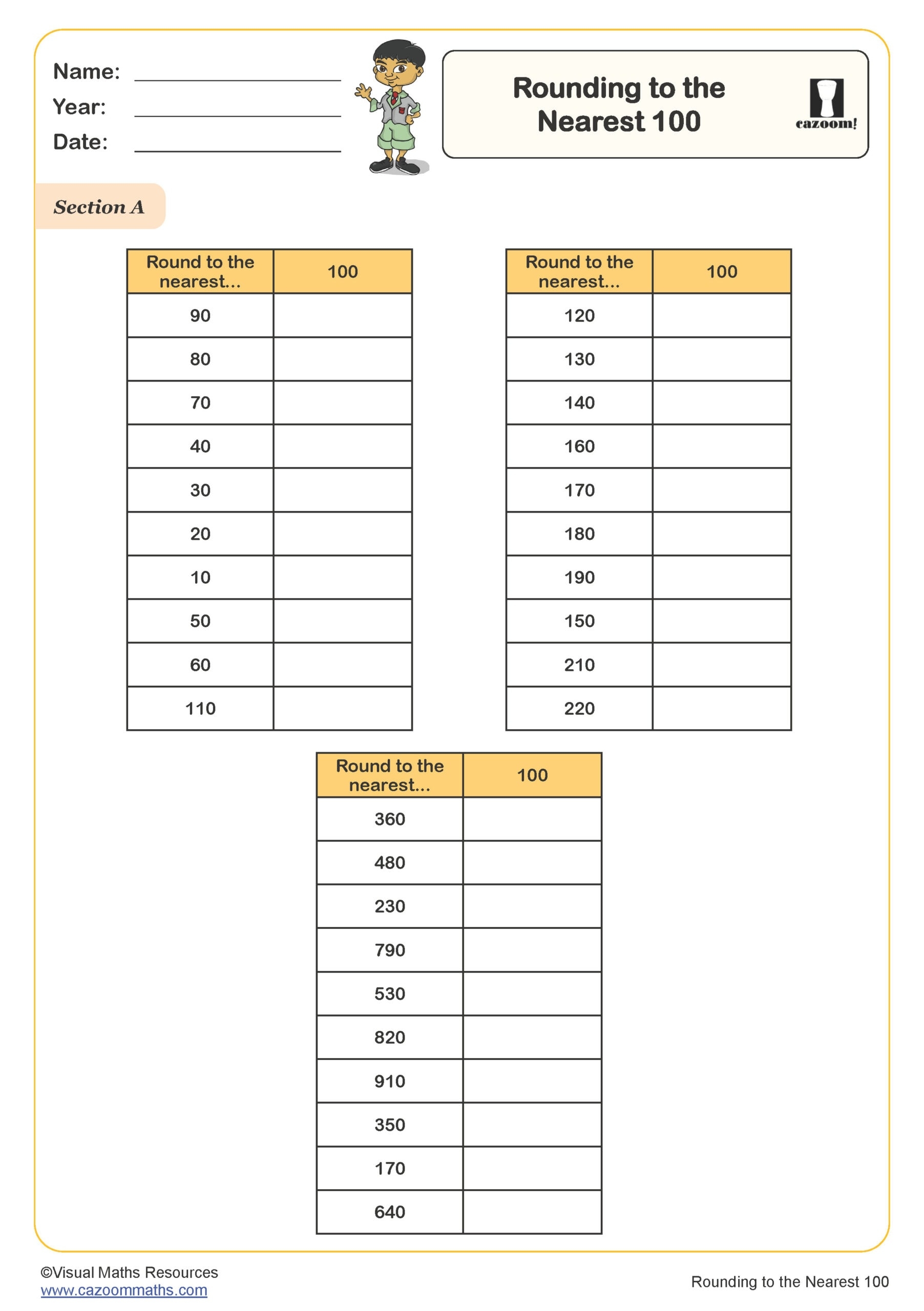 Printable Rounding Worksheets