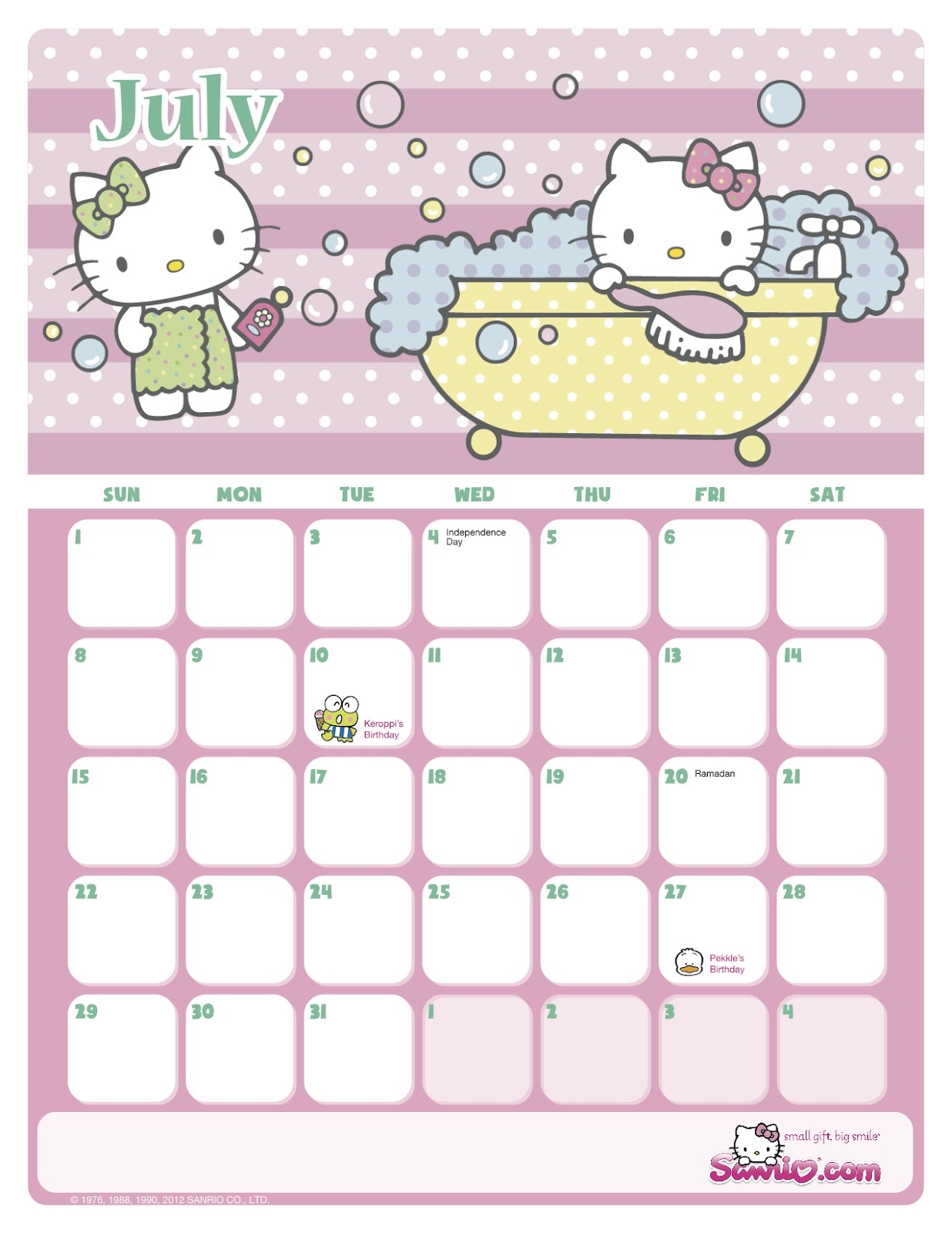 Sanrio Calendar 2025 Printable
