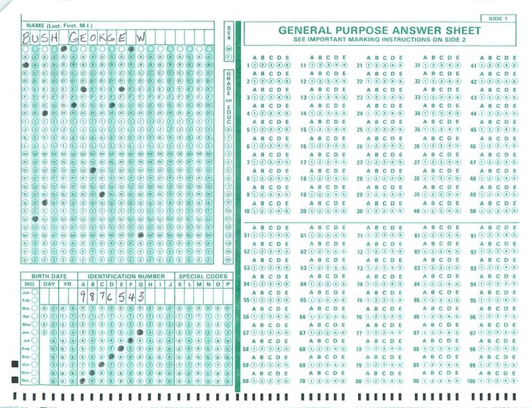 Sat Answer Bubble Sheet Printable