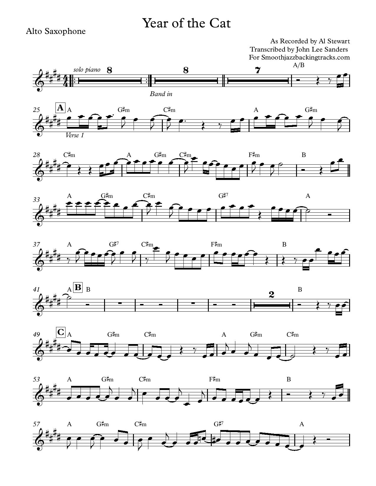 Sax Solo Sheet Music In Printable PDF
