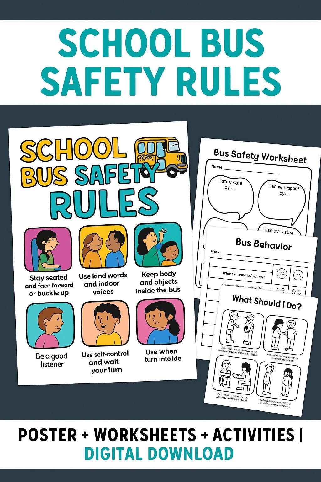 Printable Bus Safety Worksheets