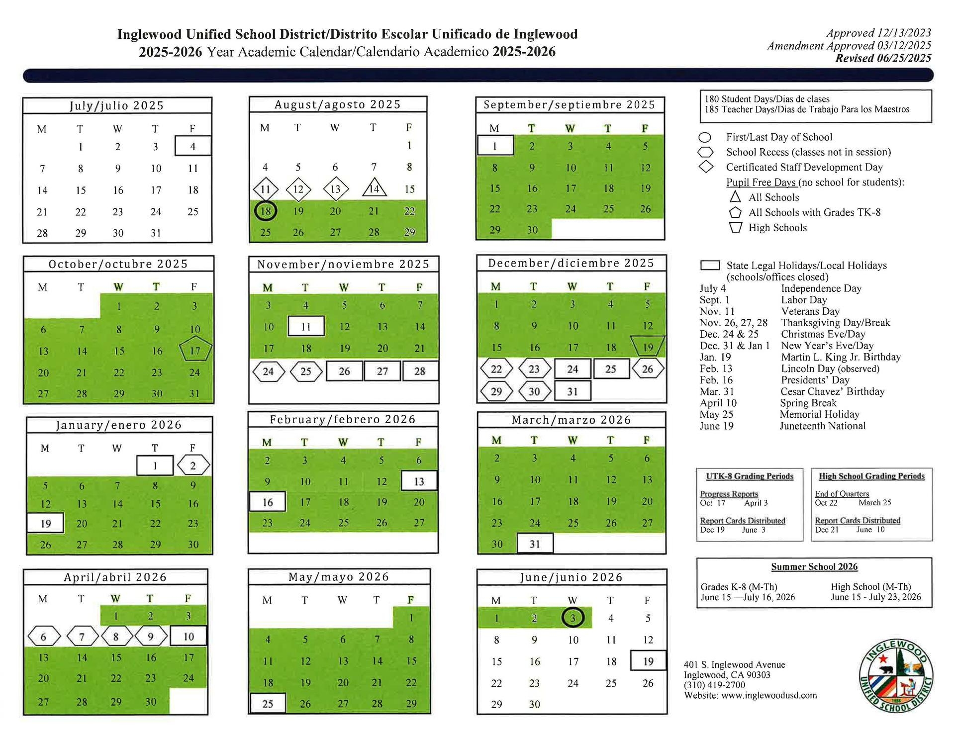 Lausd Calendar 2026 26 Printable Lausd Calendar 2026 26 Printable