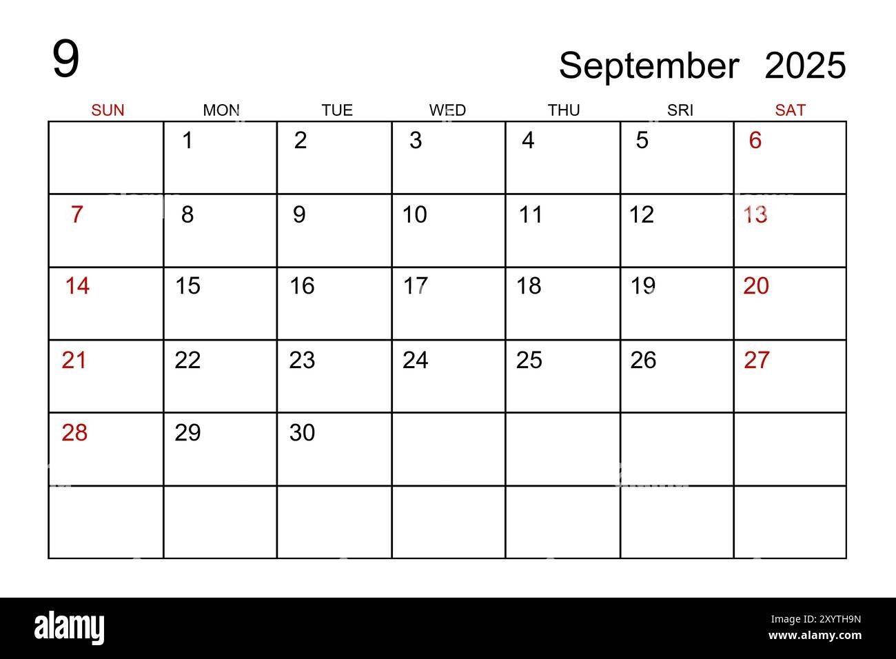 Printable September 2025 Calendar