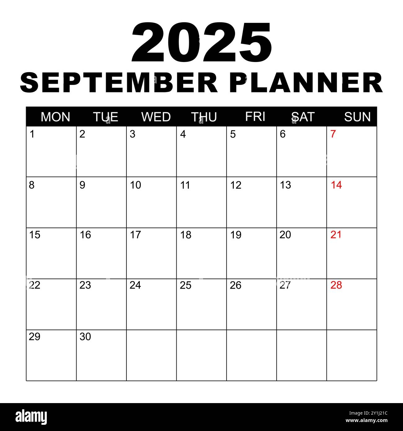 Printable Blank Calendar September 2025
