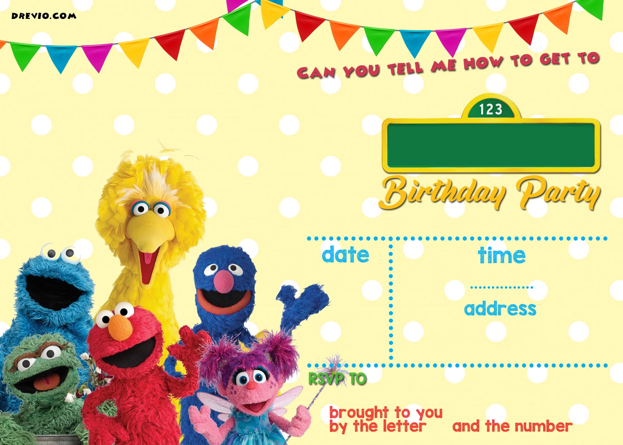 Sesame Street Birthday Invitations Online