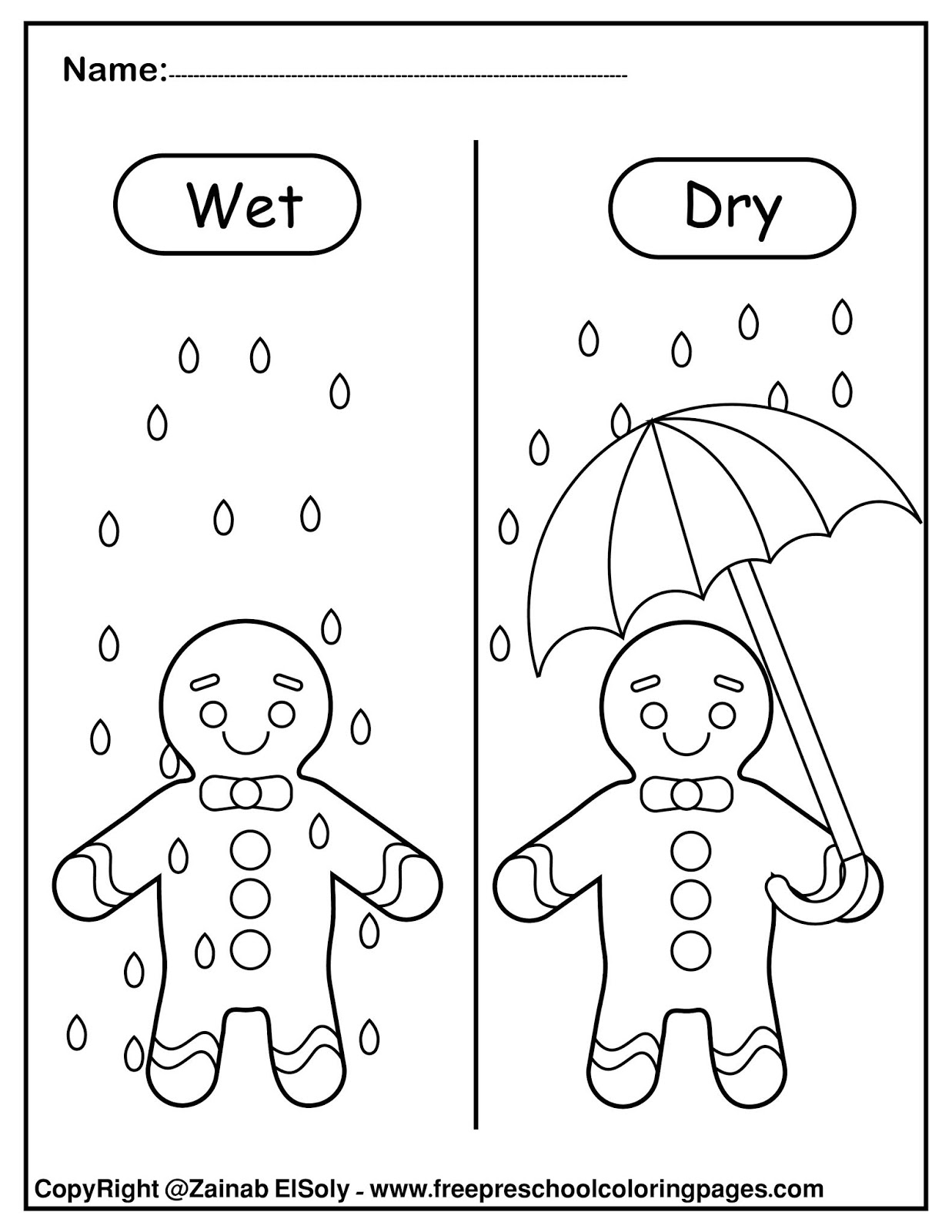 Printable Opposites Worksheets For Preschool