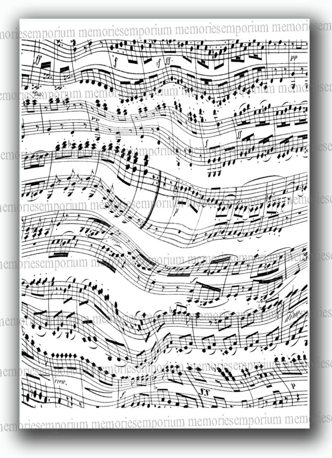 Sheet Music Notes Black And White Musical Score Music Page Digital Paper Decoupage Paper Background DIY Lining Paper Printable Download 659 Etsy
