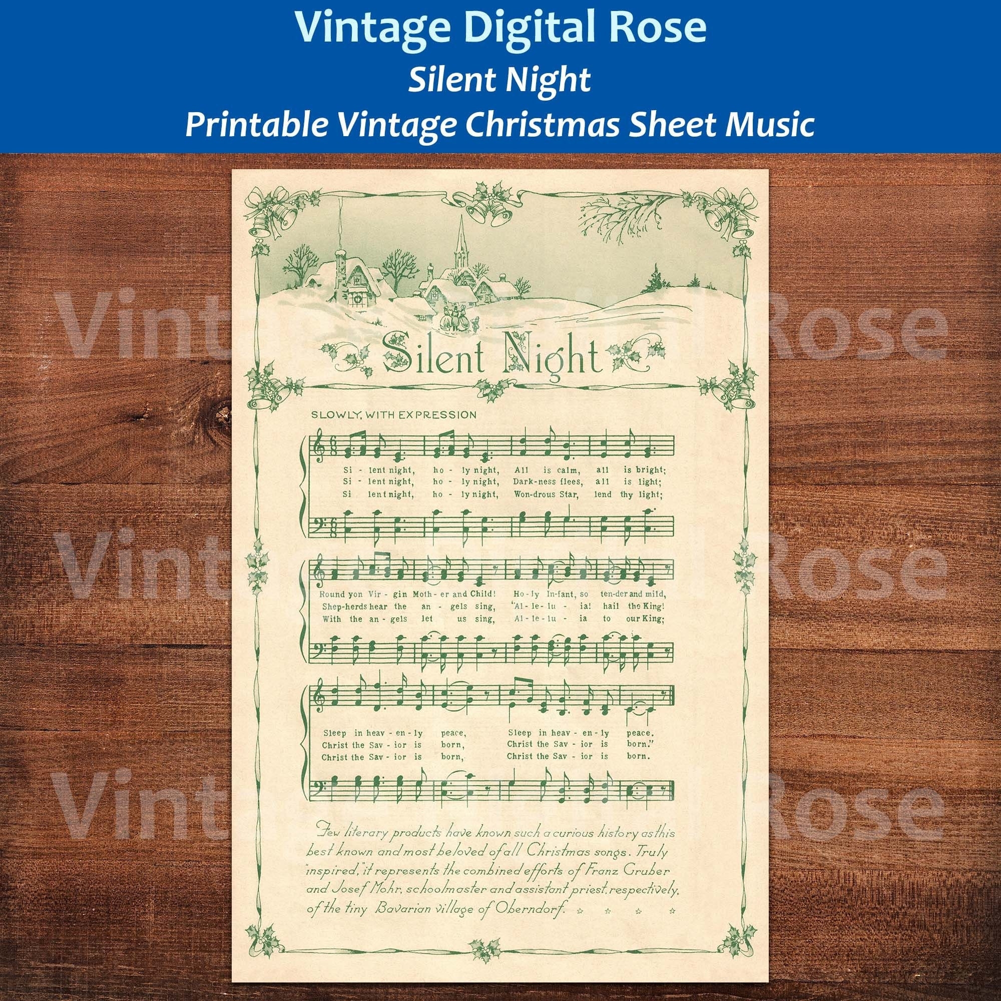 Printable Vintage Christmas Sheet Music