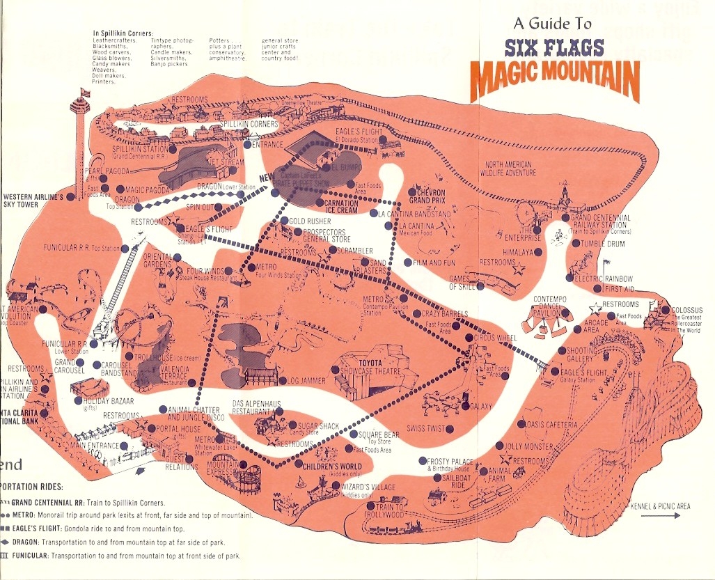 Six Flags Magic Mountain 1979 Park Map