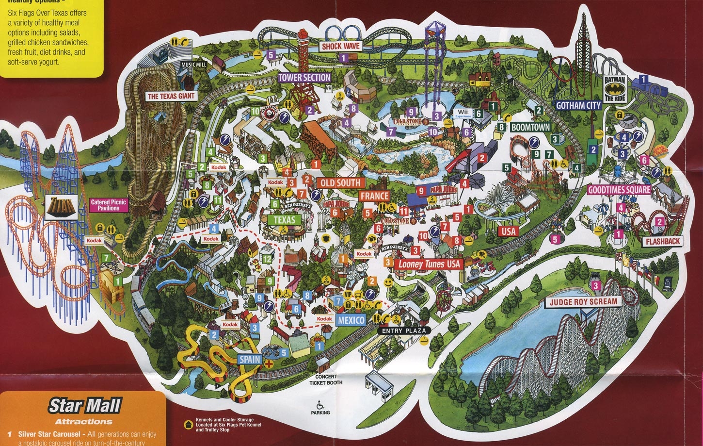 Six Flags Over Texas Map And Brochure 1961 2023 Worksheets Library