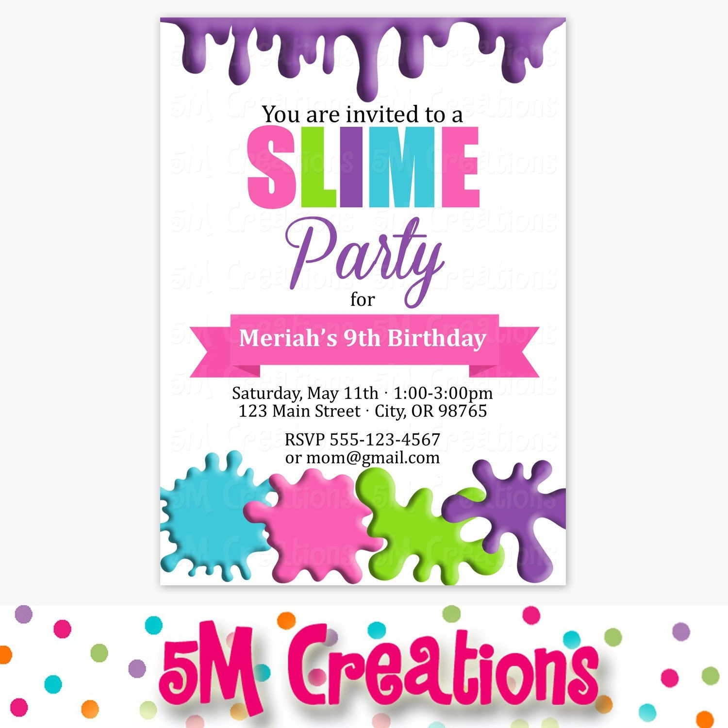 Slime Birthday Party Invitation Printable Slime Birthday Party Invite Digital Birthday Party Invitation Girl Kids Tween Teen Party Slime Birthday Party Invitation Printable Slime Birthday Party Invite Digital Birthday Party Invitation Girl Kids Tween Teen Party