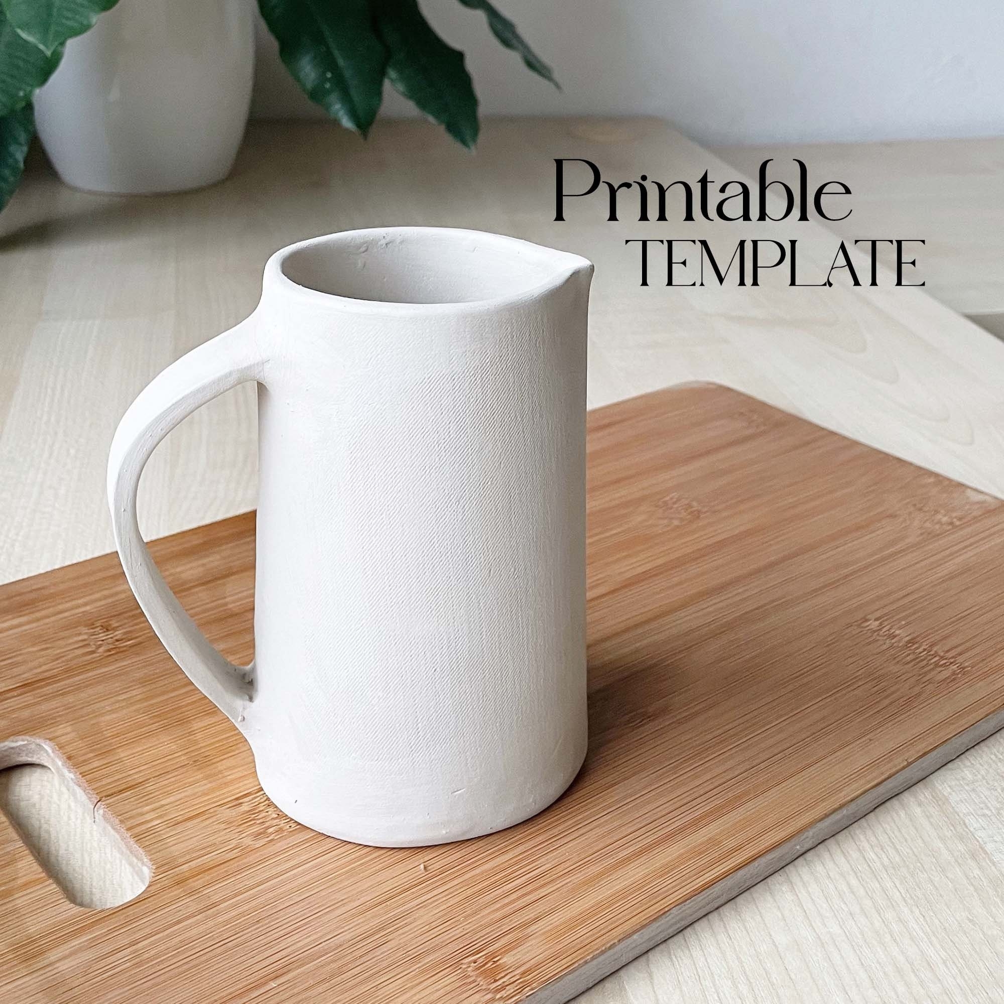 Small Milk Jug Template Ceramics Tools Easy DIY Ceramics Pottery Templates For Slab Building Tutorial Etsy