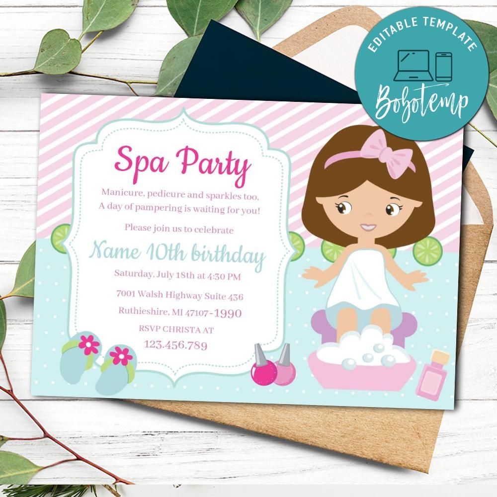 Free Printable Pamper Party Invitation Templates