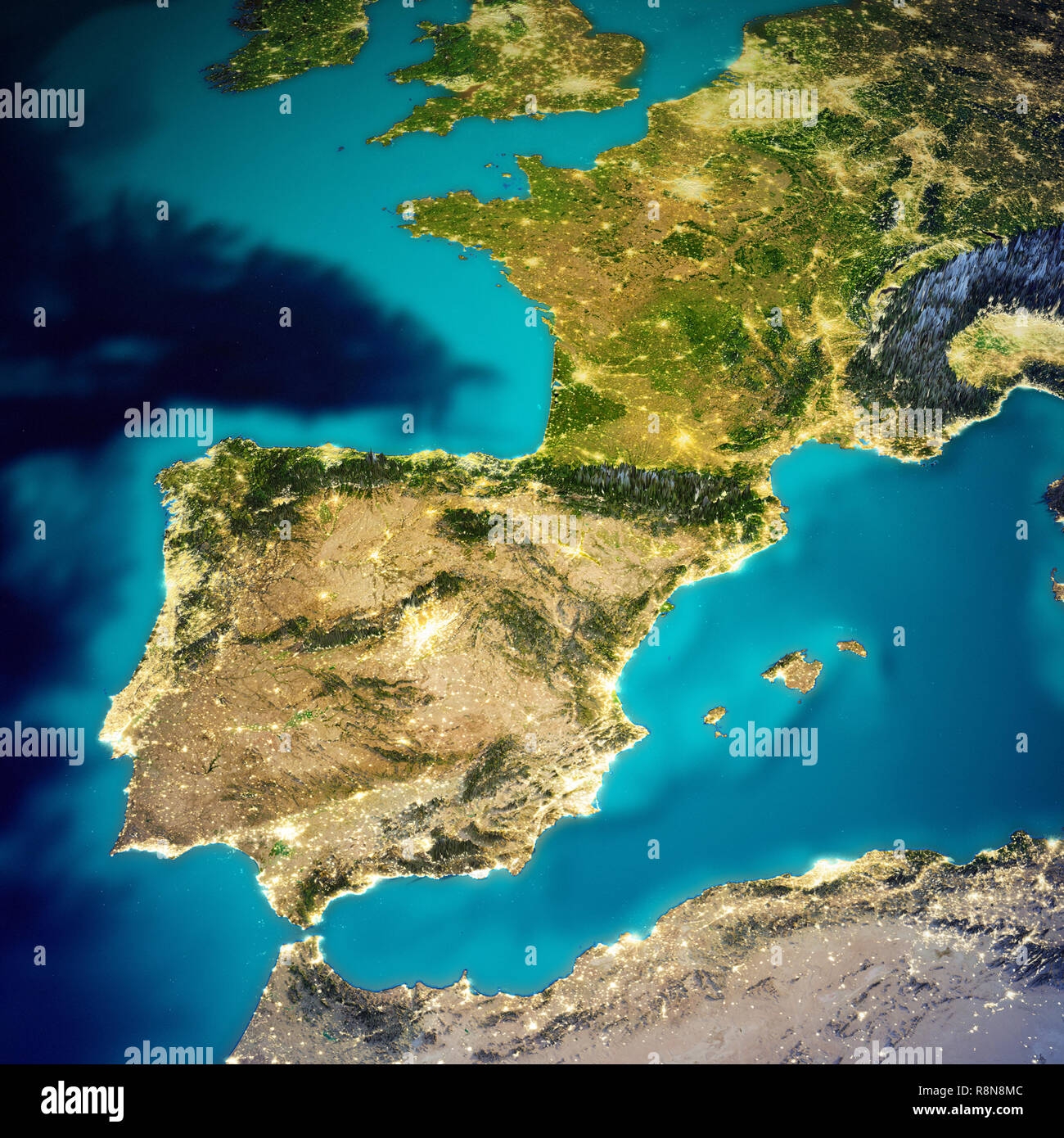 Spain And France Map Stock Photo Alamy