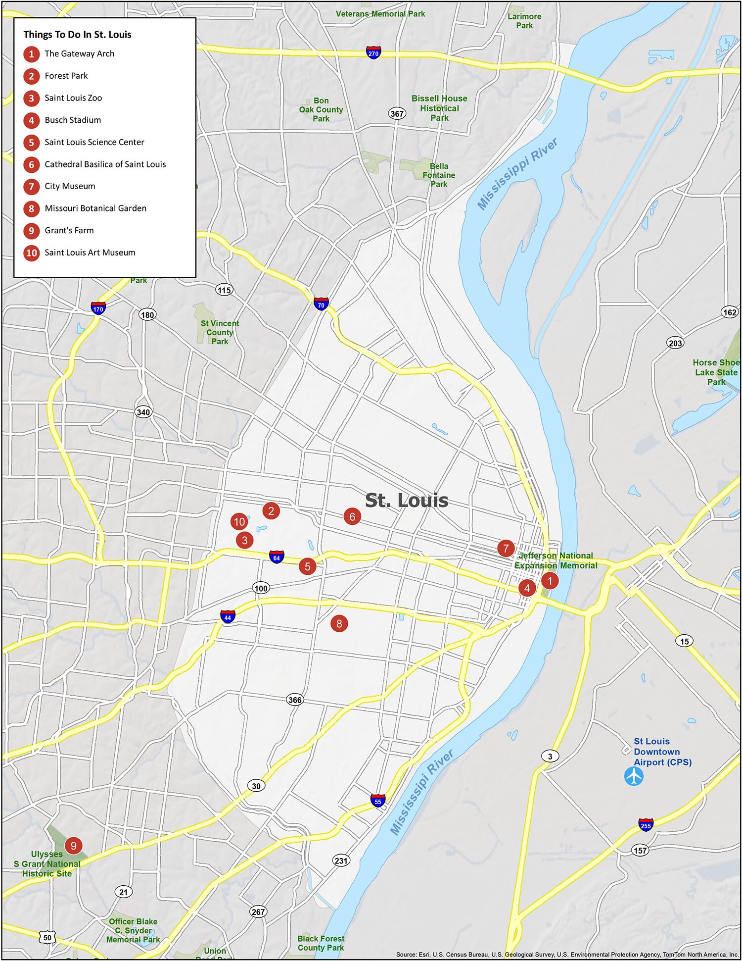St Louis Map Missouri GIS Geography