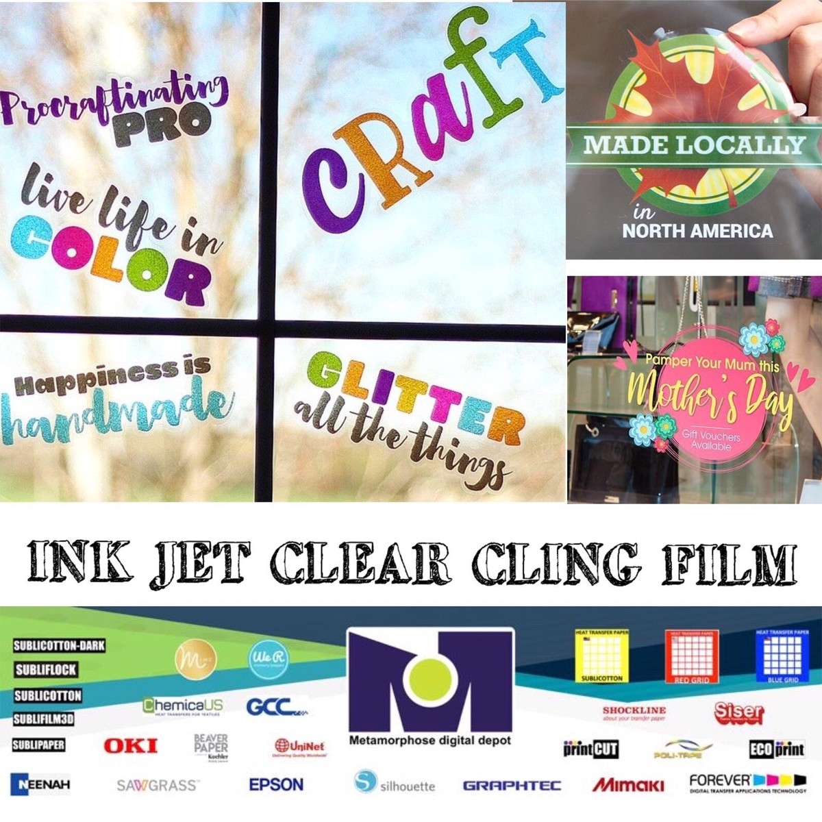 Static Clear Cling Window Decals For Inkjet Printers 8 5 x11 10 Sheets EBay