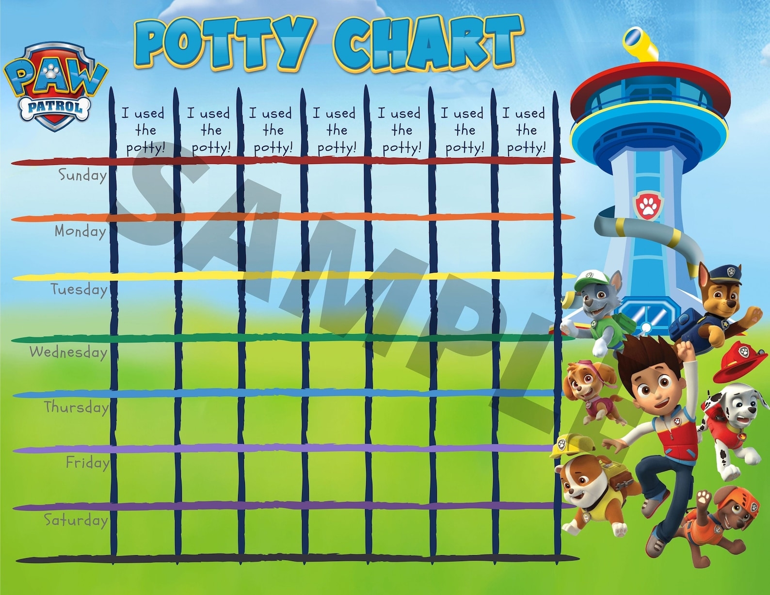 Free Printable Paw Patrol Reward Chart
