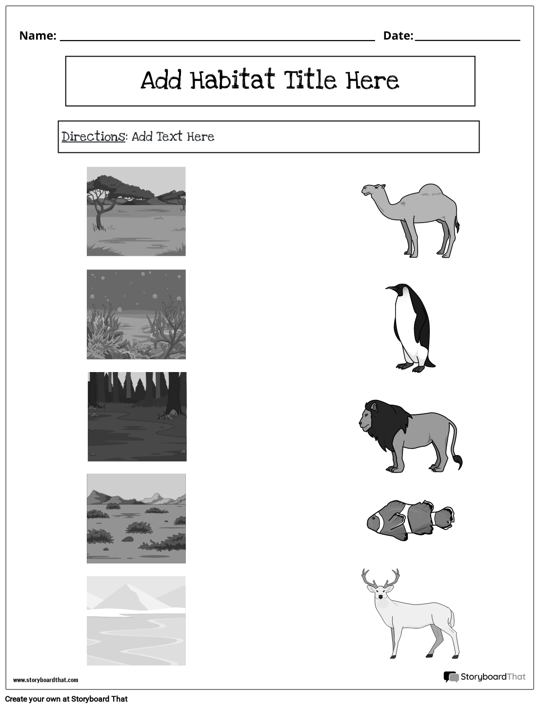 Free Printable Worksheets On Animal Habitats