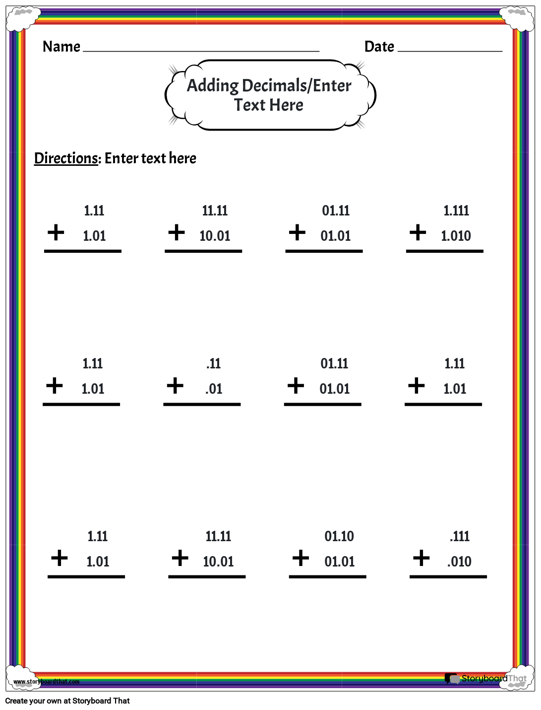 Decimal Printable Worksheets Decimal Printable Worksheets