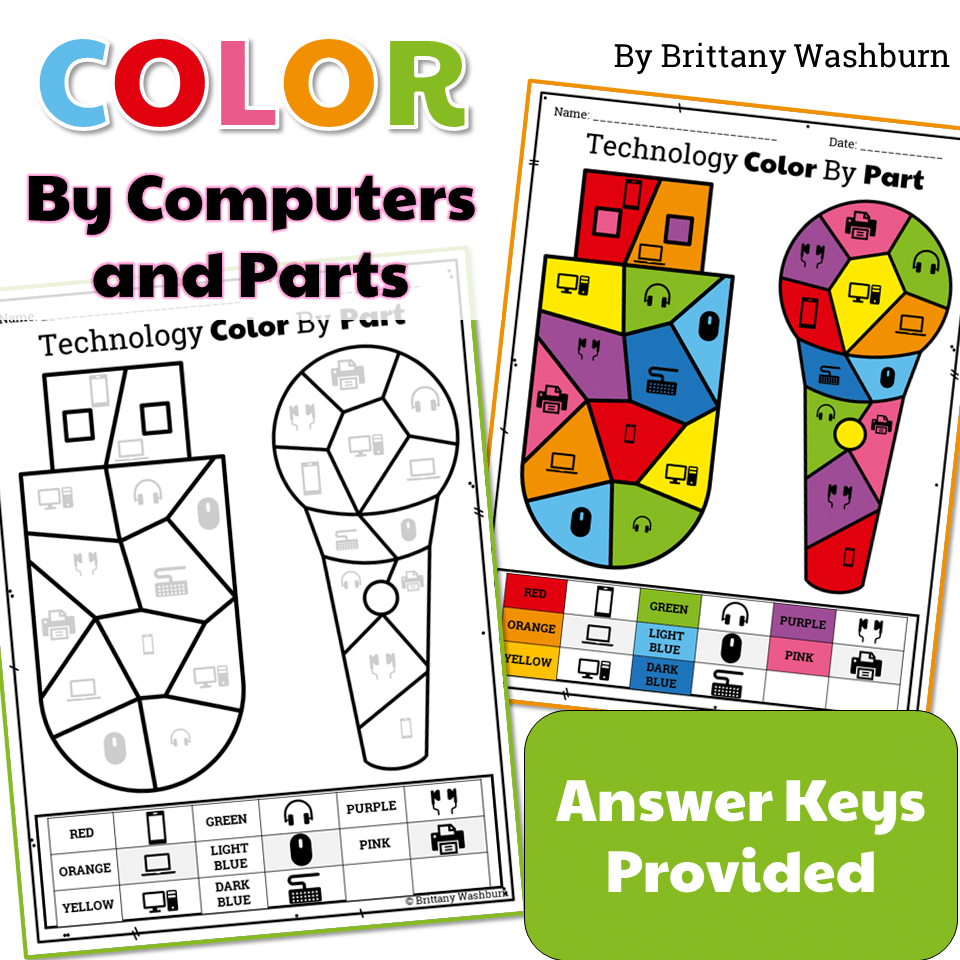 Technology Color By Computers And Parts Printable Worksheets Technology Color By Computers And Parts Printable Worksheets
