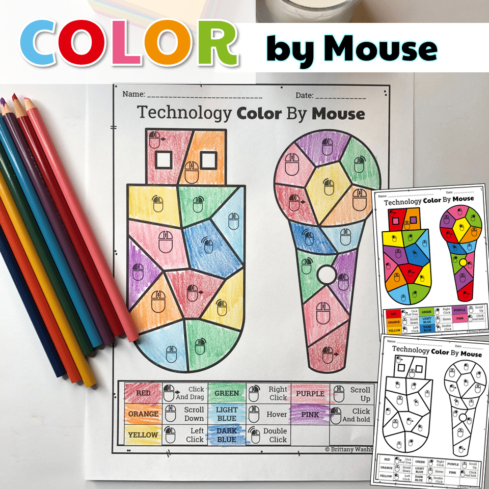 Technology Color By Mouse Icons Printable Worksheets 