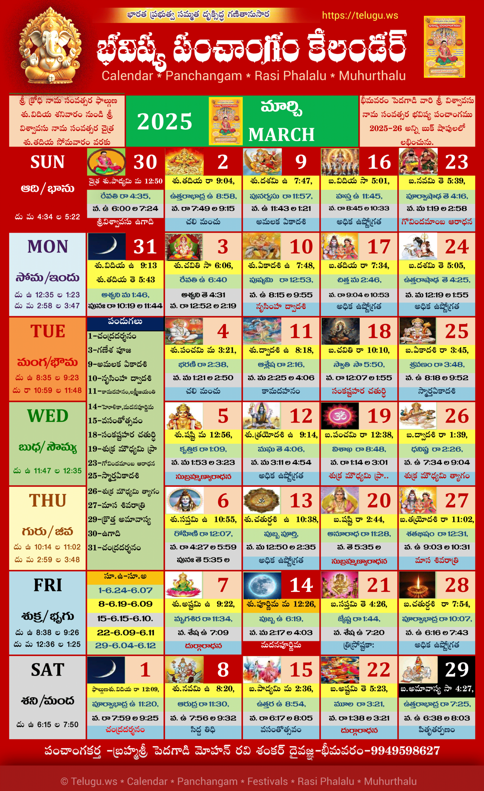 December 2025 Telugu Calendar December 2025 Telugu Calendar