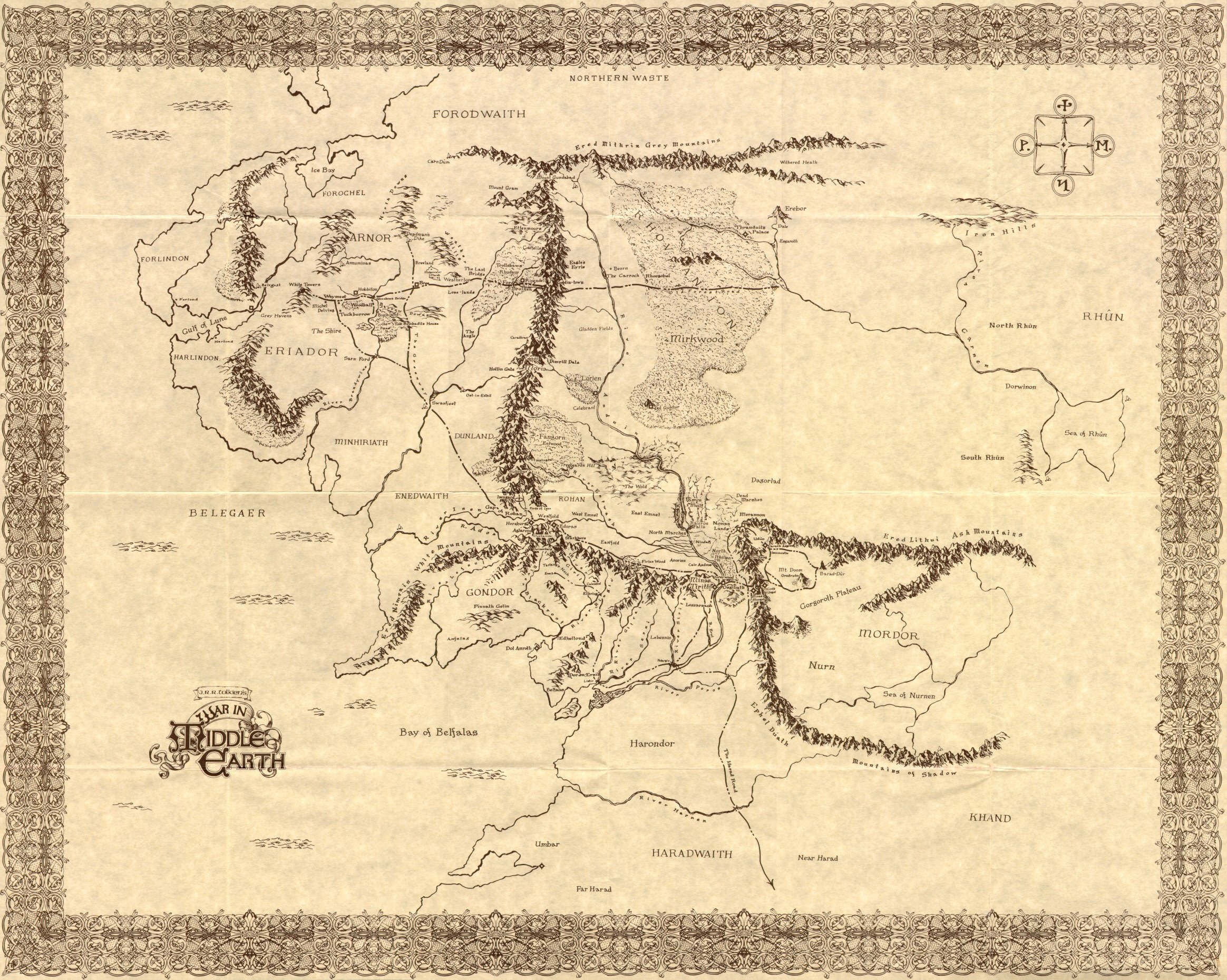 Map Of Middle Earth Printable
