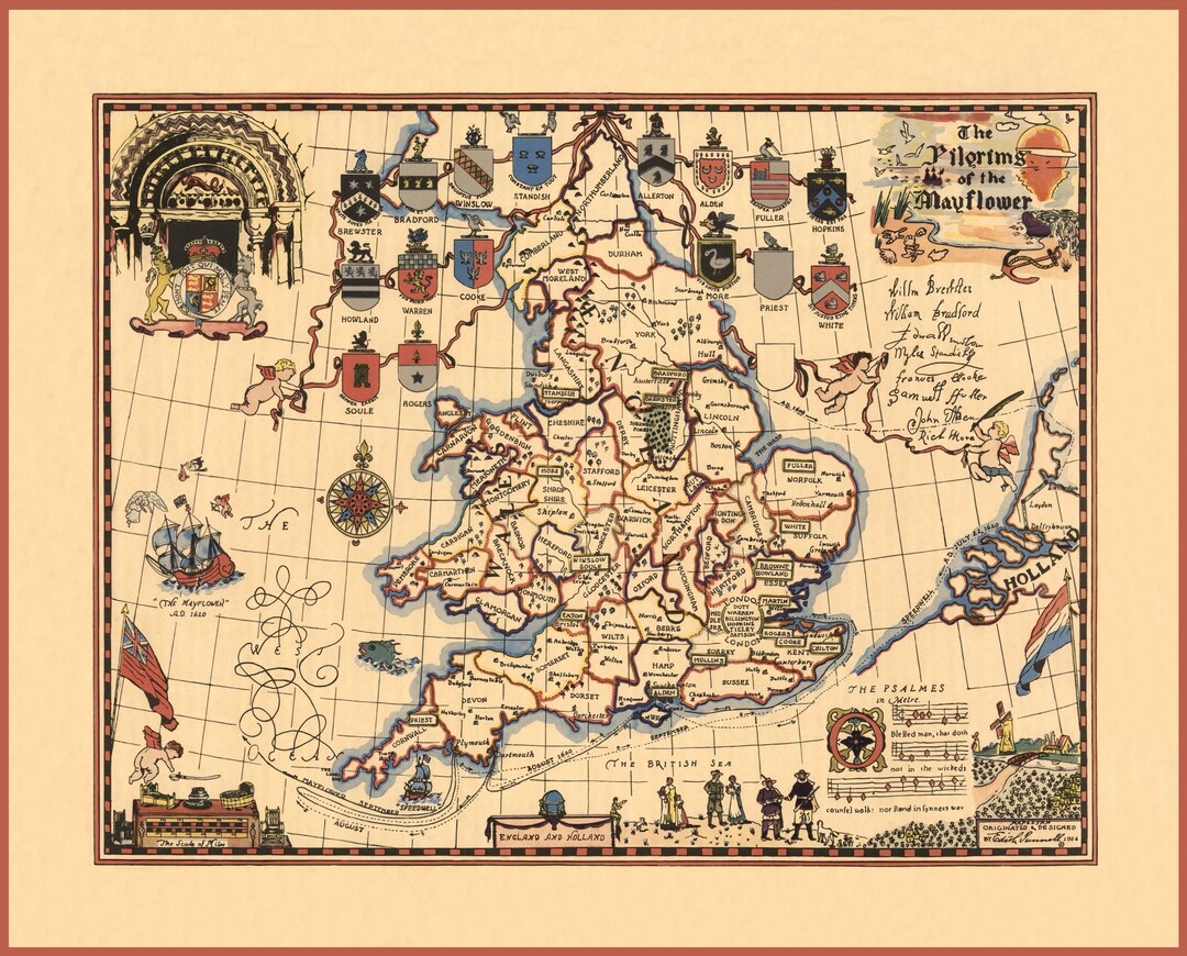 The Pilgrims Of The Mayflower Map Digital Download Colonial Era Edith Tunnell Pictorial Mayflower Map American History Map Etsy The Pilgrims Of The Mayflower Map Digital Download Colonial Era Edith Tunnell Pictorial Mayflower Map American History Map Etsy