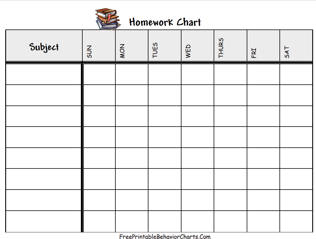 Homework Chart Free Printable Homework Chart Free Printable