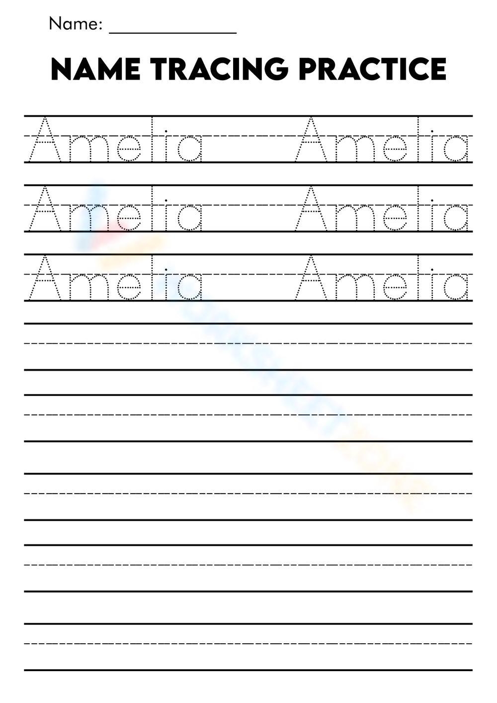 Printable Name Tracing Sheets