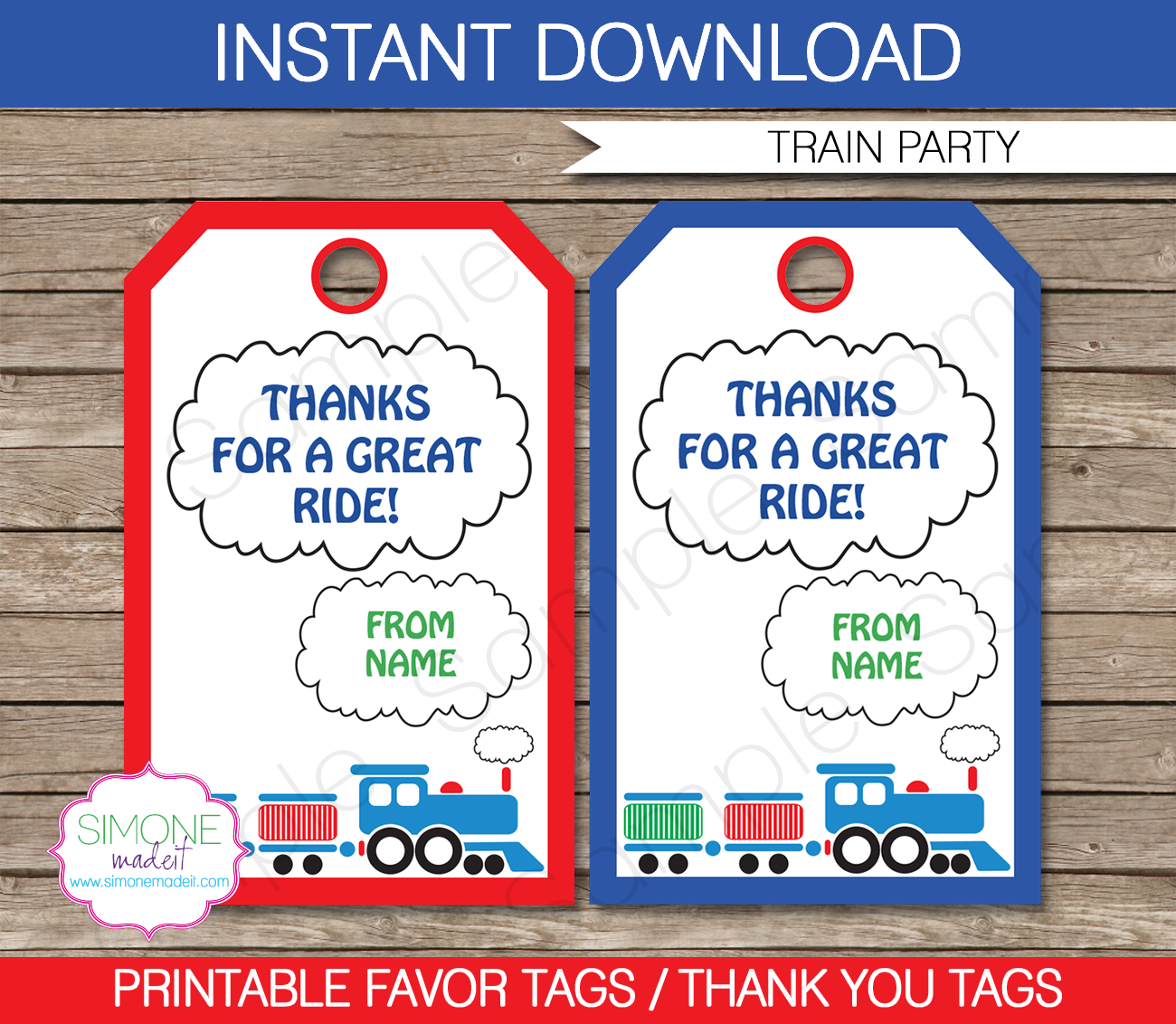 Train Party Favor Tags Template Train Party Favor Tags Template