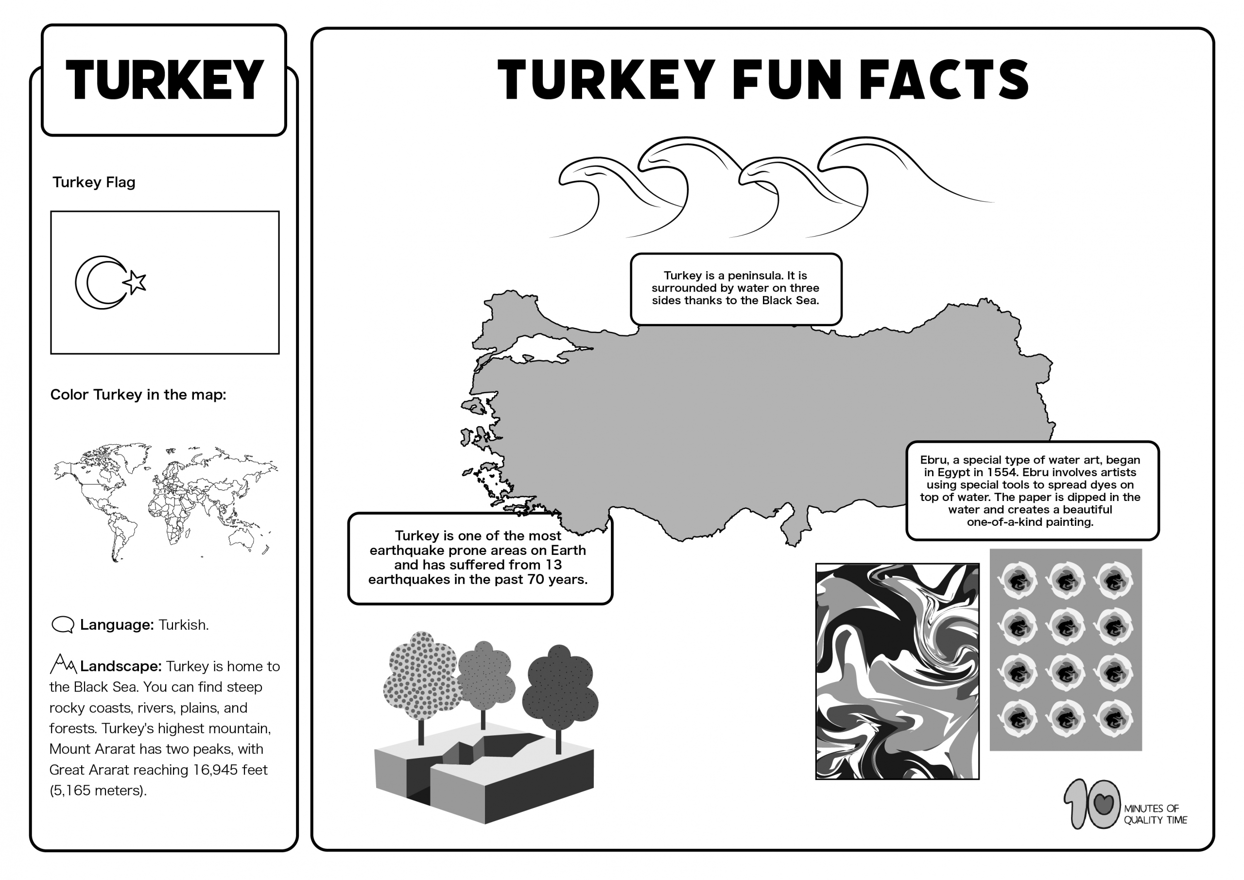 Turkey Free Lesson Plan And Worksheets 10 Minutes Of Quality Time