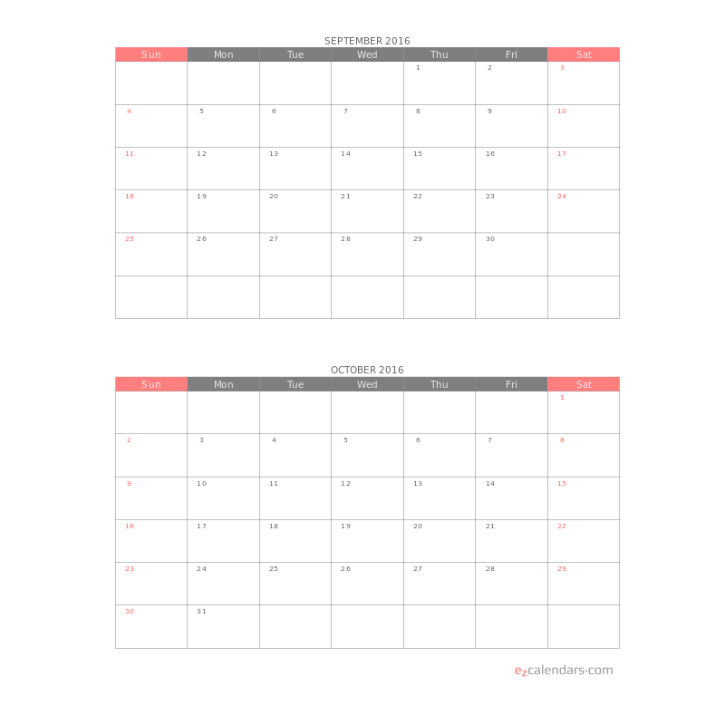 Two Months Per Page Printable Calendar EzCalendars Two Months Per Page Printable Calendar EzCalendars