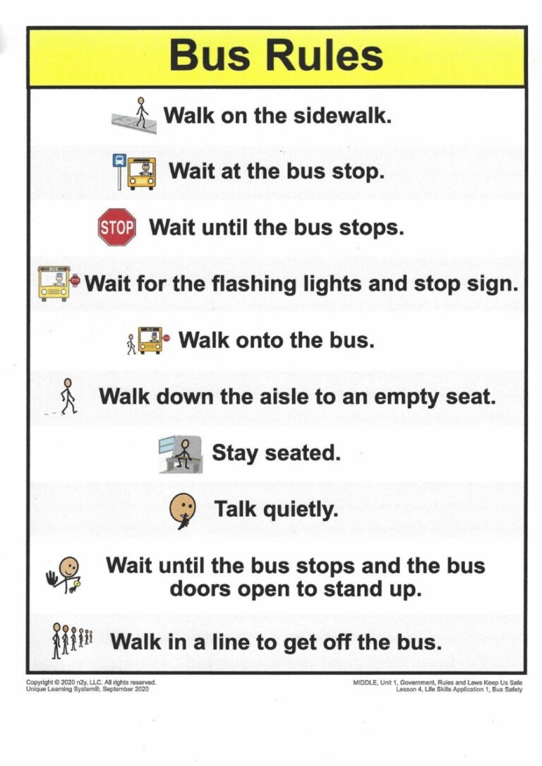 ULS Bus Safety Rules 9 28 20 Online Exercise For Worksheets Library
