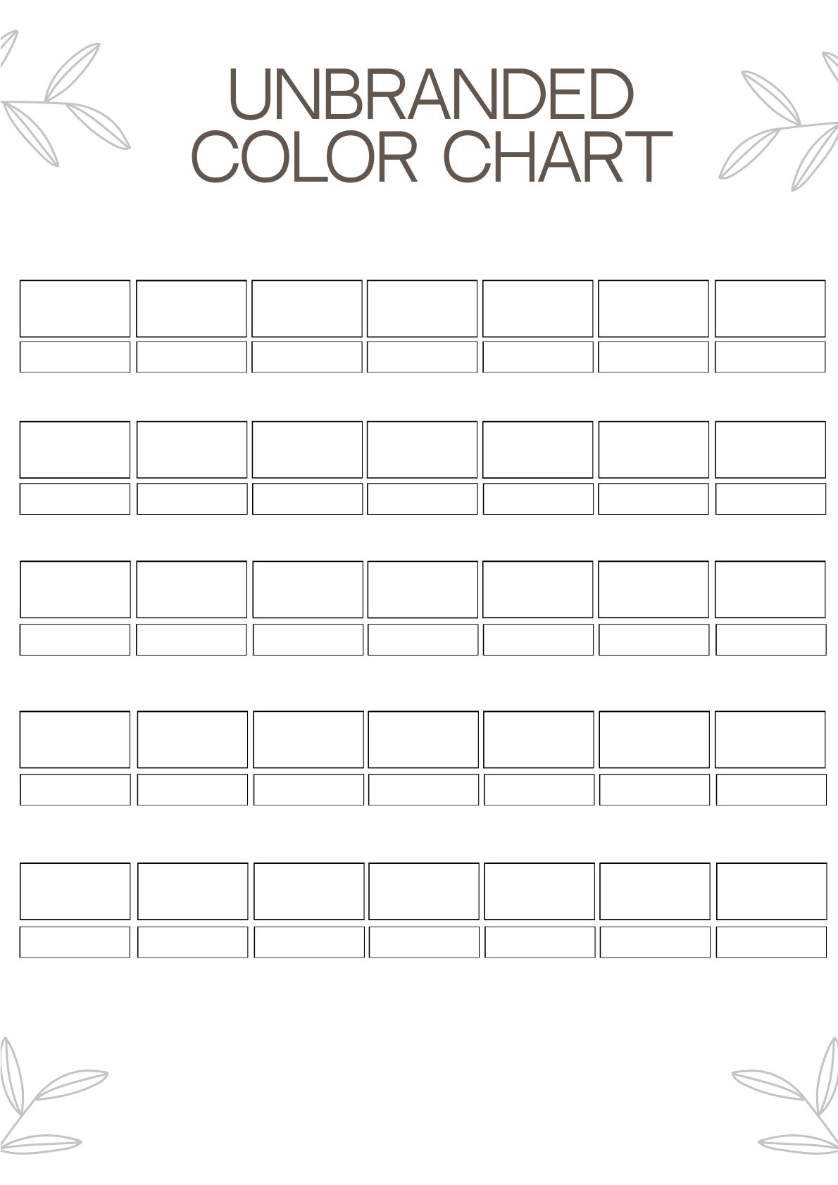 Free Printable Color Swatch Chart