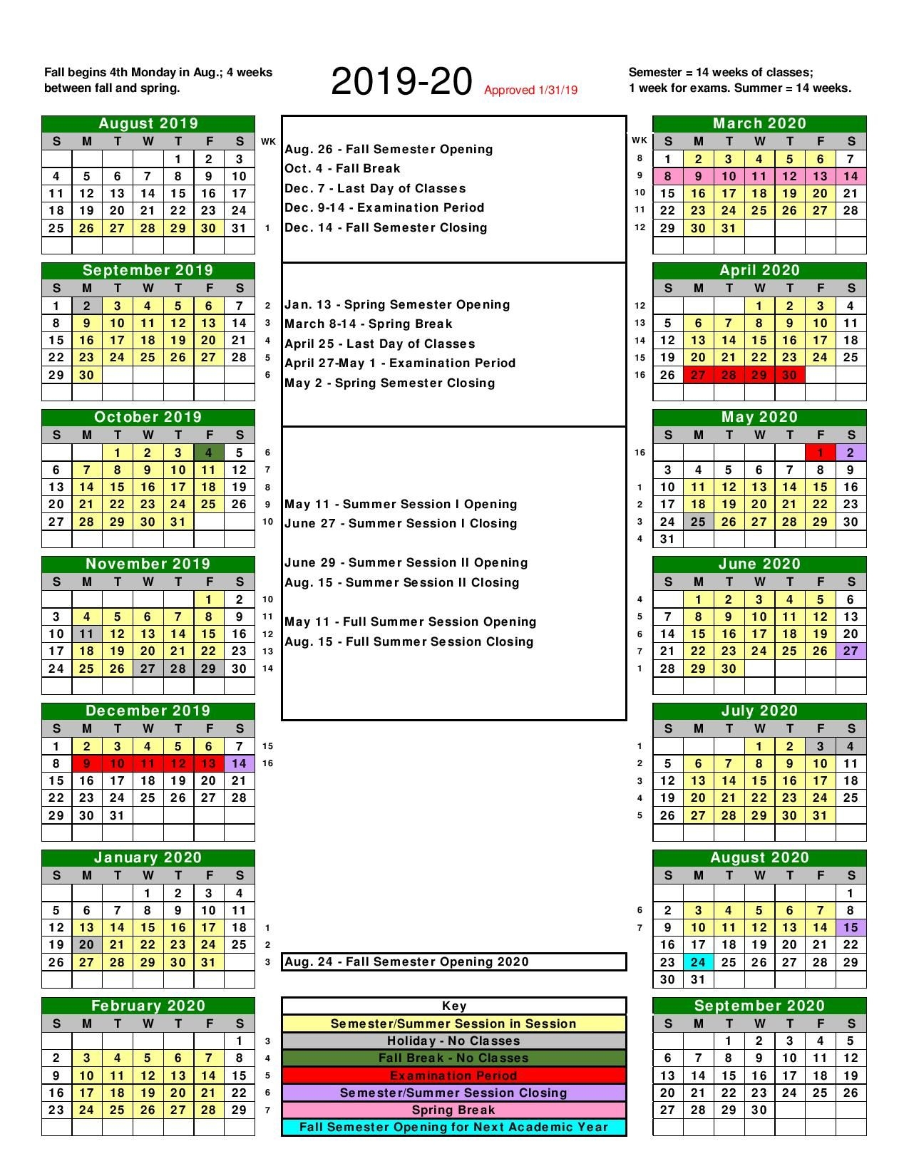 Asu Fall 2026 Calendar Printable