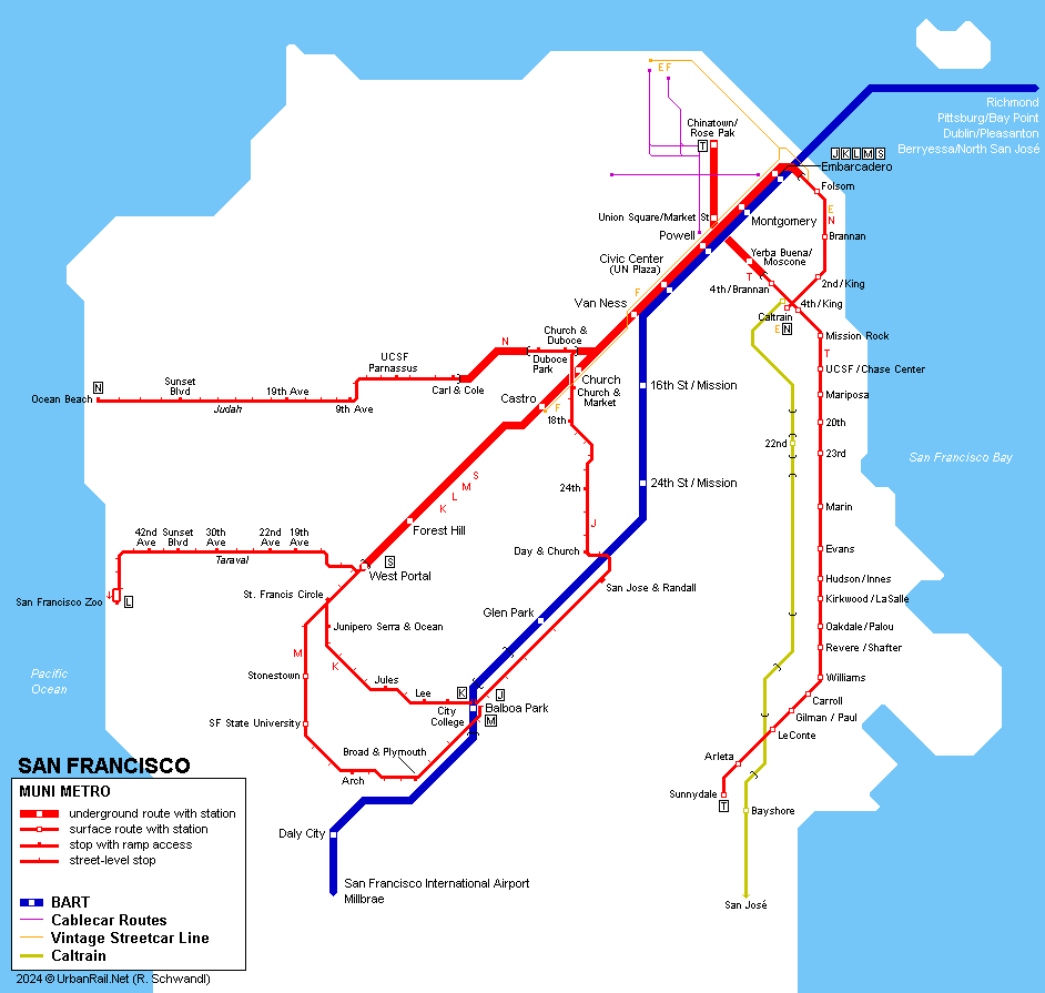 Printable San Francisco Muni Map
