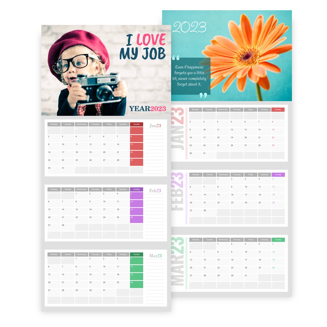 USTrade Print s Popular 3 Month View Calendar