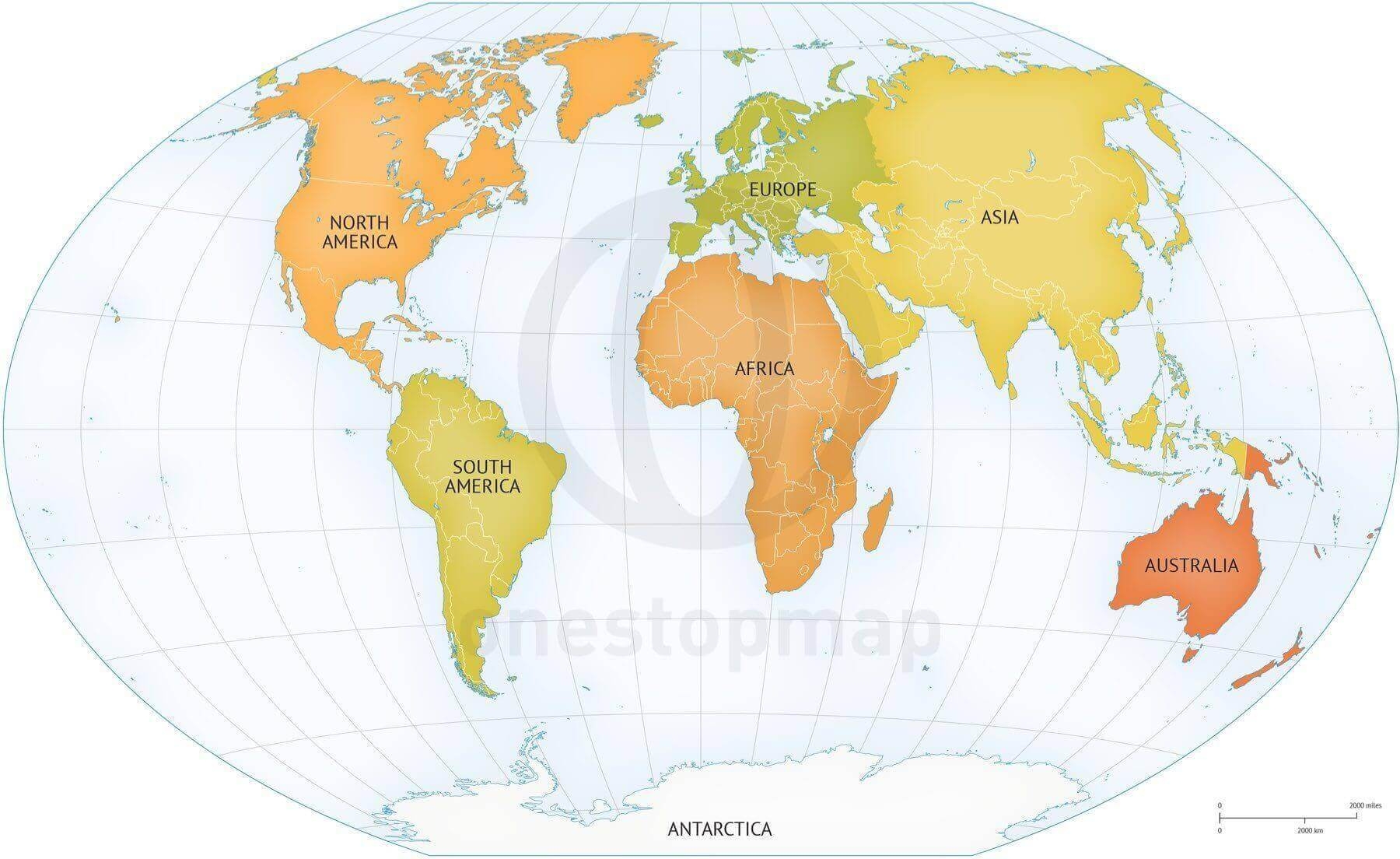 Printable Map Of World Continents Printable Map Of World Continents