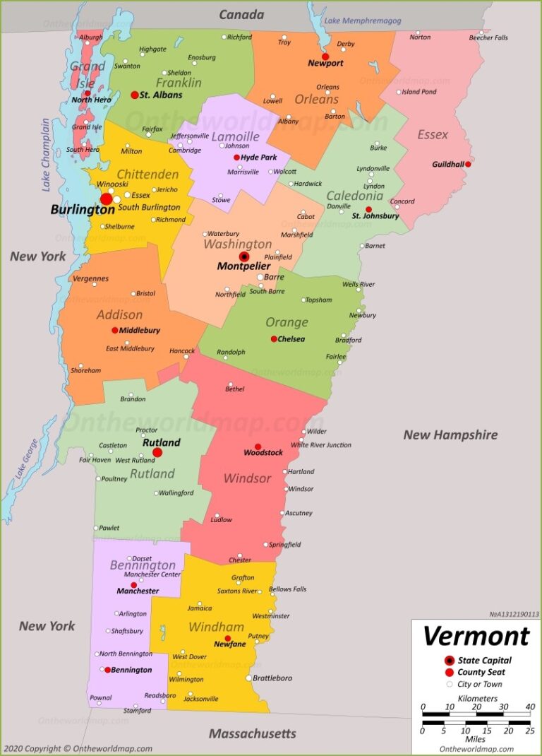 Vermont State Map USA Maps Of Vermont VT 