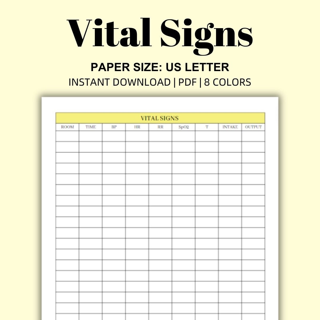 Vital Sign Sheet Printable