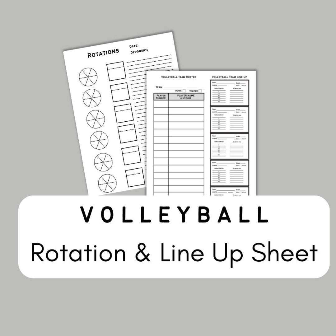 Volleyball Rotation Sheet Printable